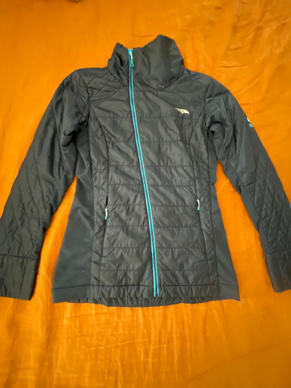 The North Face Summit Series Women's Small Navy Blue Teal Quilted Hybrid Jacket